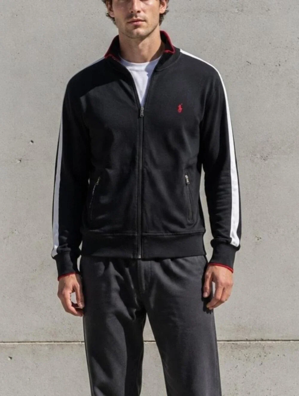 Polo Ralph Lauren Men's Full Zip Black Track XXL Jacket